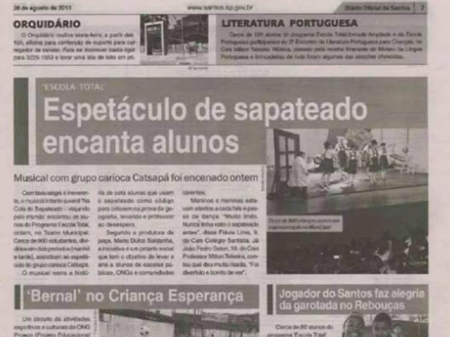 Santos students enchanted by the rhythm of tap dance
