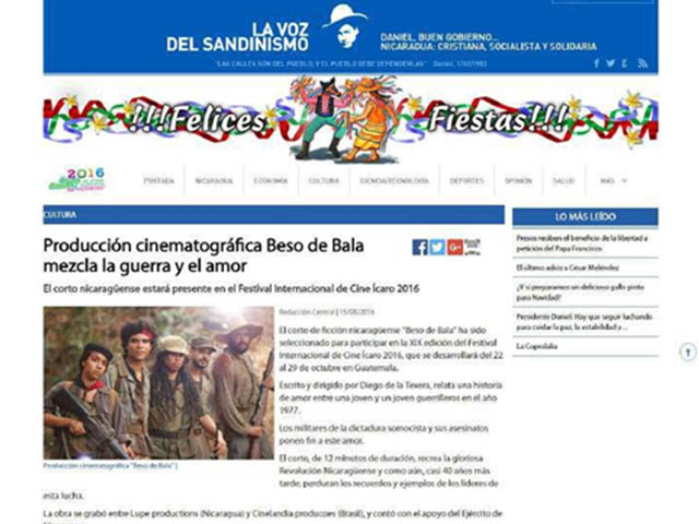 Cinematic production 'Beso de Bala' mixes war and love